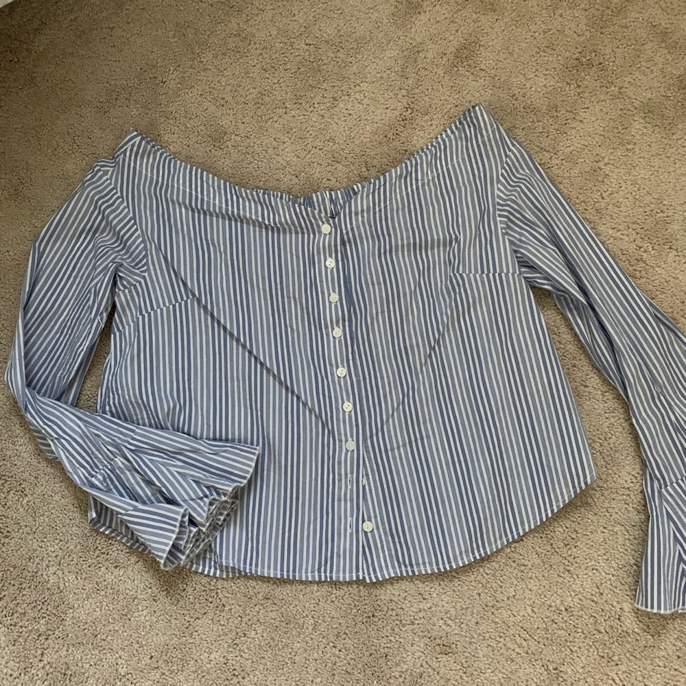 Free People off the shoulder button down